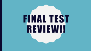 Final test review!! - Davis School District