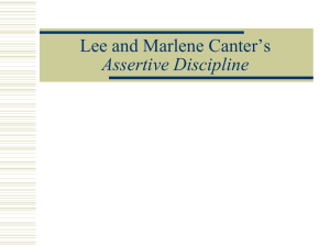 Lee and Marlene Canter's Assertive Discipline