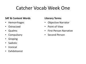 Catcher Vocab Unit 2014