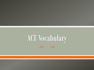 ACT Vocabulary - mscasey