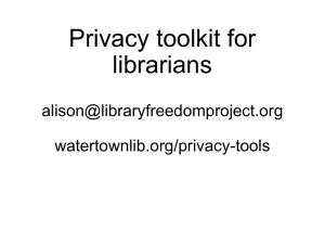 Privacy toolkit for librarians