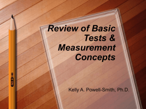 Review of Basic Tests & Measurement Concepts