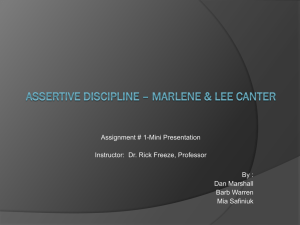 Assertive Discipline * Marlene & Lee Canter