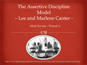 Assertive Discipline * Lee and Marlene Canter