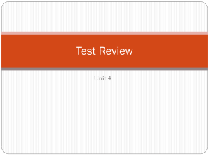 Unit 4 Test Review PPT