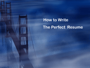 Writing the Perfect Resume PowerPoint