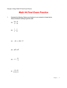 Math 94 Practice Final