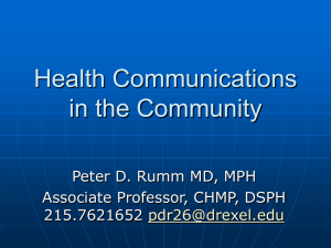 Health Communications in the Community