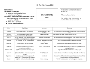 8 and 9 Word List Pavers 2012