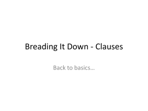 Basics: Clauses PowerPoint