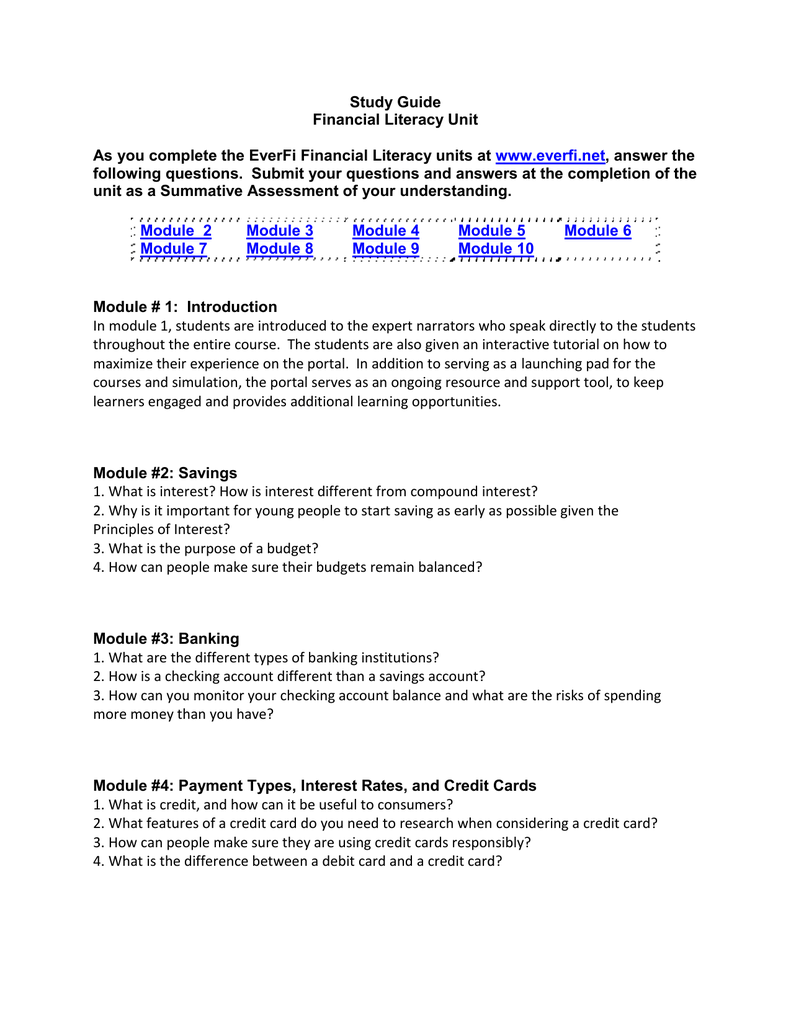 Everfi Answer Guide