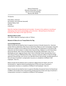 Board of Selectmen Minutes of December 16, 2014 Bourne
