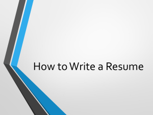 How to Write a Resume - Henry County Schools