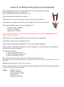 Arthur M. & Berdena King Eagle Scout Scholarship Open to all