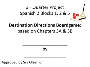 1st Quarter Project Spanish Block Extra curricular Activities: Dance