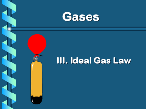 III. Ideal Gas Law