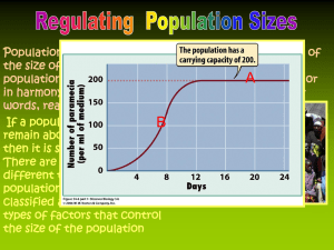 In populations being controlled by density