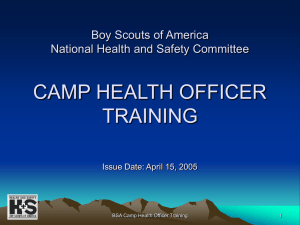 BSA Camp Health Officer Training