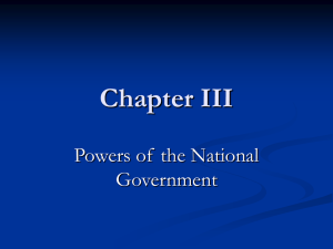 The Powers of the National Government