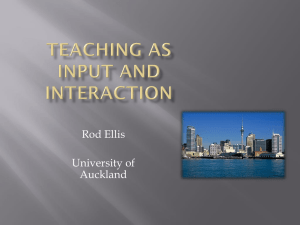 Teaching as Input and Interaction