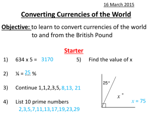 Convert the following amounts to British Pounds