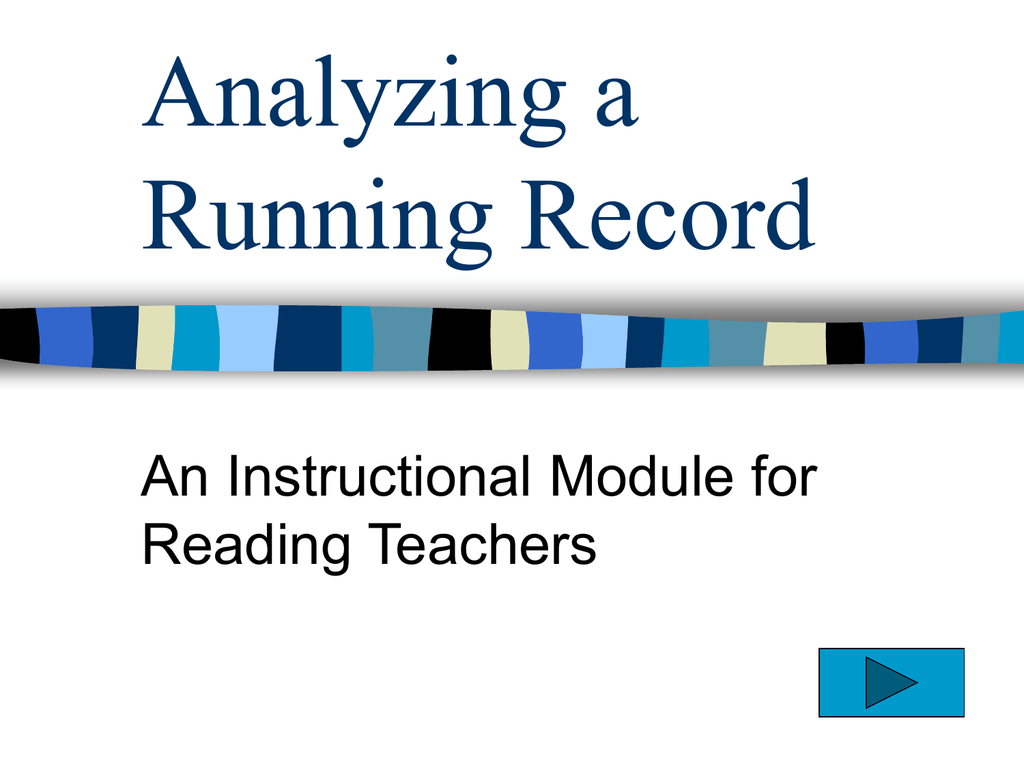 Analyzing A Running Record