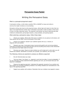 Microsoft Word - Writing the Persuasive Essay.doc