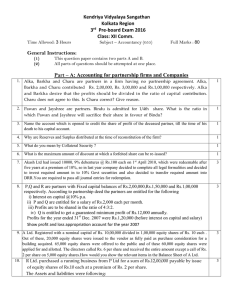 Question paper of Accountancy PB3 2016