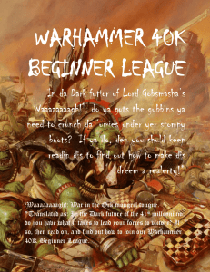 warhammer 40k beginner league