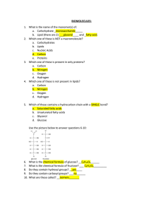 Biomolecules Test Review Study Guide Answers