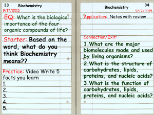 Biochemistry Notes and Review