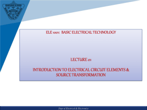 L1 Circuit Elements & Source Transformation