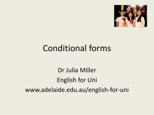 Conditional forms - University of Adelaide