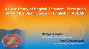 A Case Study of English Teachers* Perception toward the