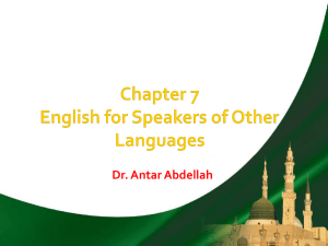 Chapter 7 English for Speakers of Other Languages