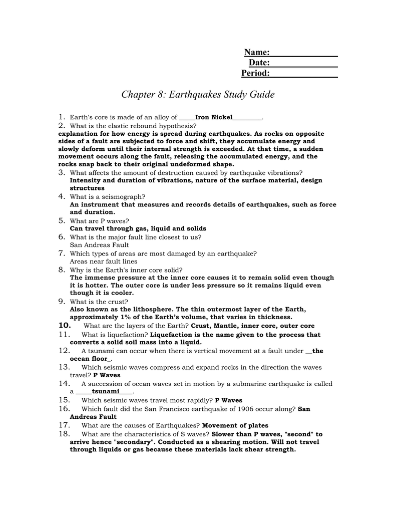 Chapter 19 Seismic Waves And Earth S Interior