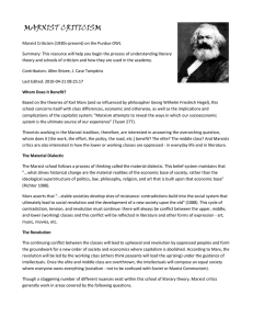 MARXIST CRITICISM Marxist Criticism (1930s