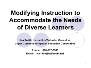 Instructional Modifications and Accommodations Powerpoint