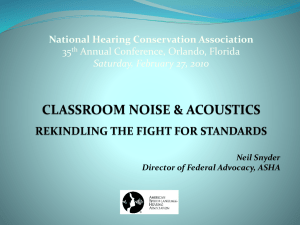 classroom noise & acoustics - National Hearing Conservation