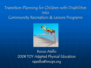 Transition of Students with Disabilities in Community Recreation