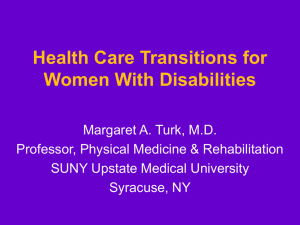 Health Care Transitions for Women with Disabilities