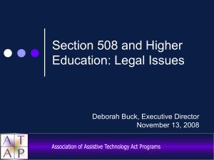 Section 508 and Higher Education