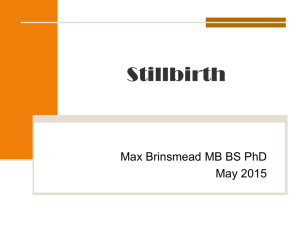 Stillbirth - Max Brinsmead MB BS PhD