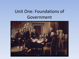 Unit One: Foundations of Government
