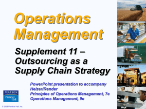 Outsourcing as a Supply Chain Strategy