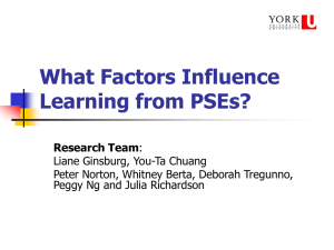 Y.T. Chuang: What Factors Influence Learning from PSEs?