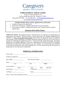 Caregiver Employment Application