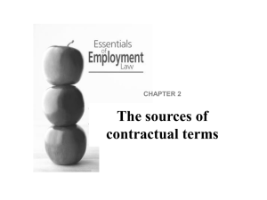 Sources of Contractual Terms