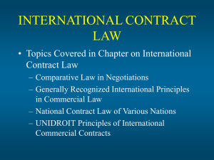 INTERNATIONAL CONTRACT LAW