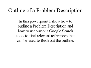 Outline of the Problem Description